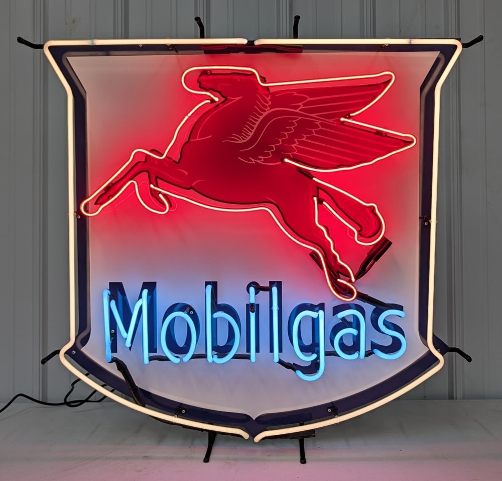 Custom Mobilgas Pegasus Facing Left Neon Sign (1 of 5)