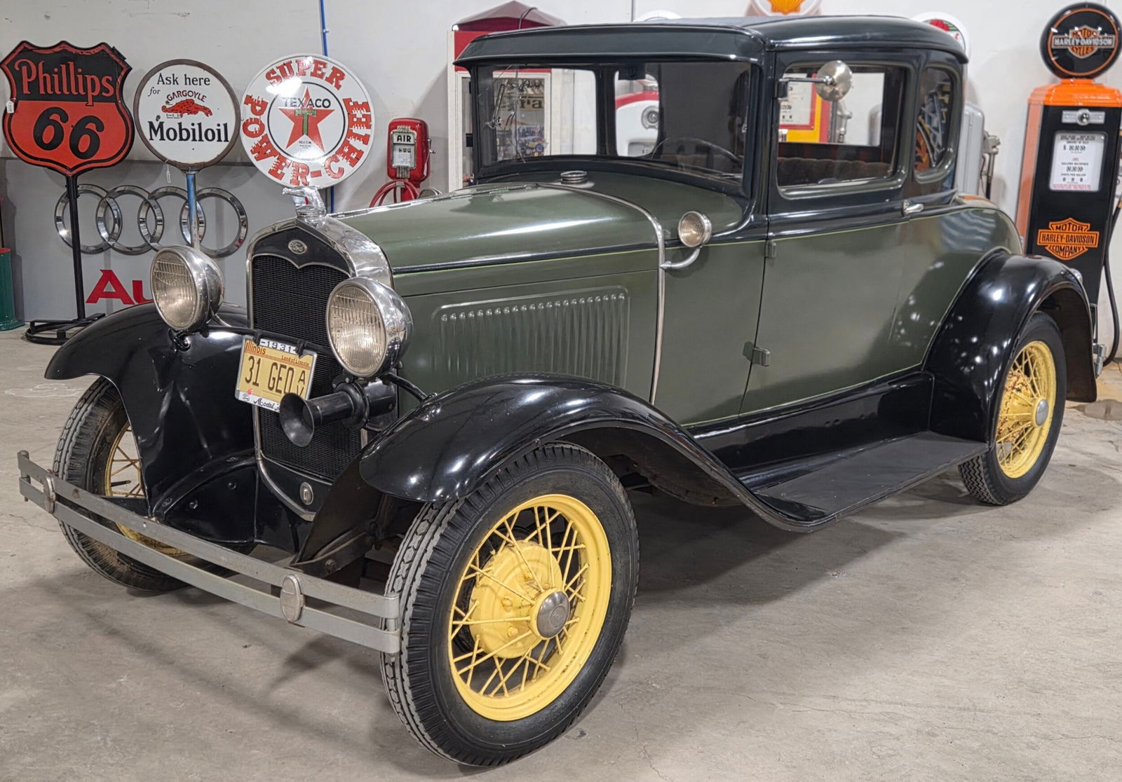1931 Ford Model A Coupe: Sells with No Reserve! 4 Cylinder Engine 3 Speed Transmission W/ Reverse Heater Exhaust Manifold Rumble Seat New Battery Moth Damage to Interior Upholstery Runs and Drives Needs Carb Cleaned? VIN-