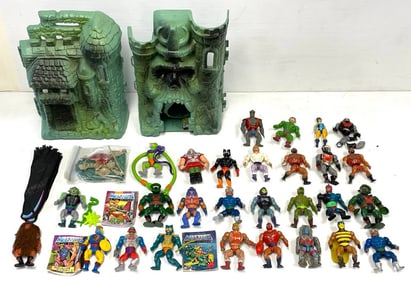 (28) He-Man Action Figures and Castle Gray Skull