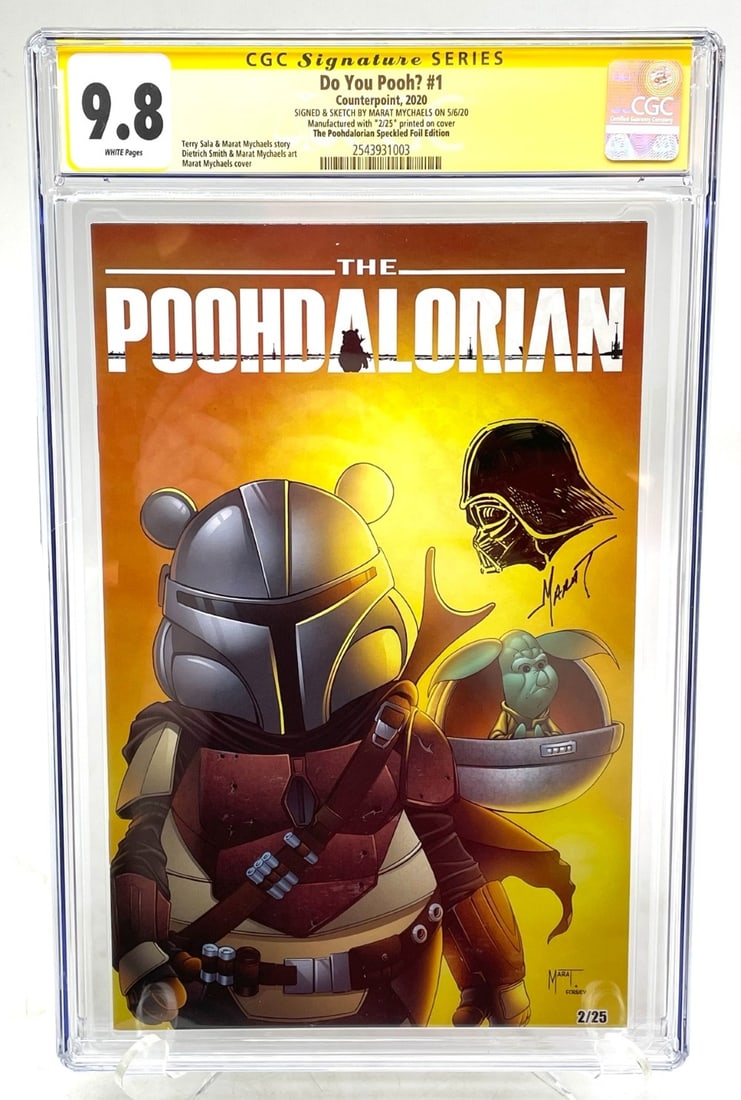 2020 Do You Pooh? #1 Poohdalorian CGC 9.8: 2020 Do You Pooh? #1 Poohdalorian CGC 9.8 Signed and Sketch by Marat Mychaels 2/25 Speckled Foil Edition