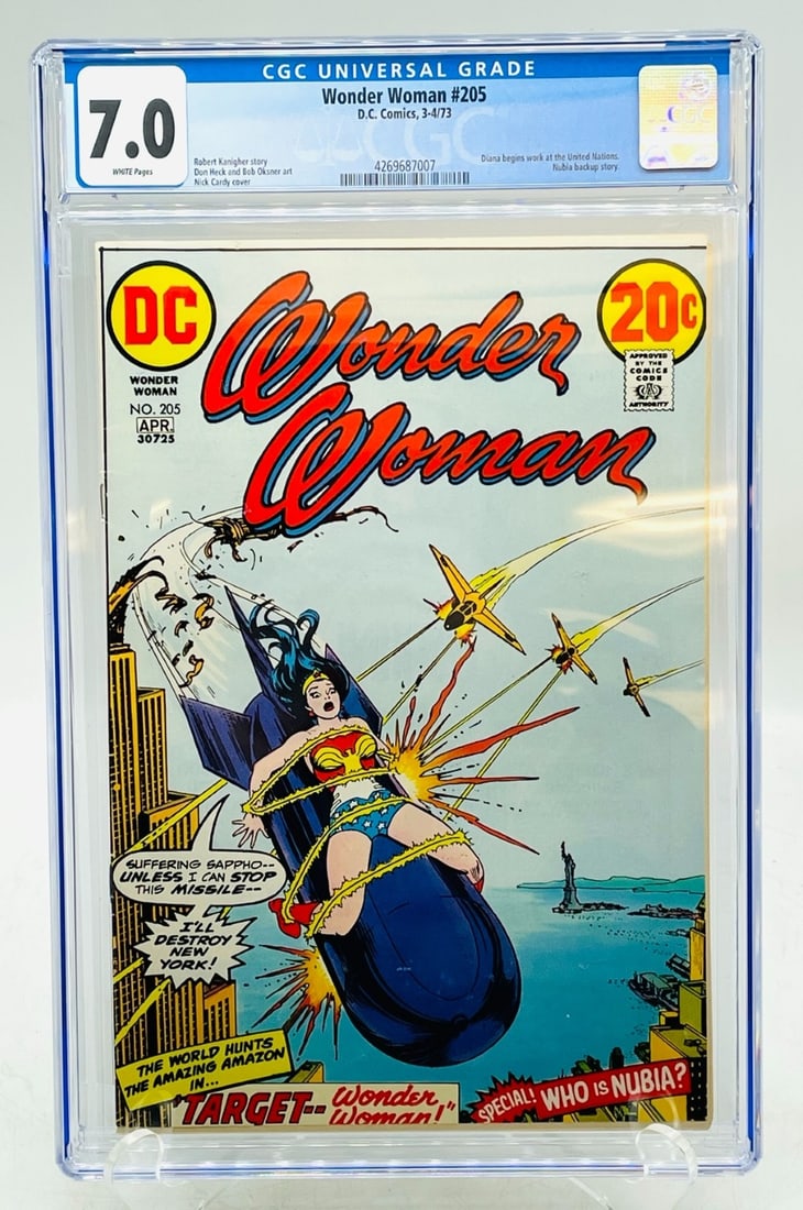 DC Wonder Woman #205 CGC 7.0: DC Wonder Woman #205 CGC 7.0. Diana Begins Work at the United Nations, Nubia Backup Story