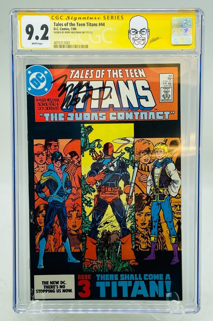 DC Comics Tales of the Teen Titans #44 CGC Signed by Marv Wolfman 9.2: DC Comics Tales of the Teen Titans #44 CGC Signed by Marv Wolfman CGC 9.2 ?The Judas Contract? 1st Appearance of Jericho and Origin of Deathstroke