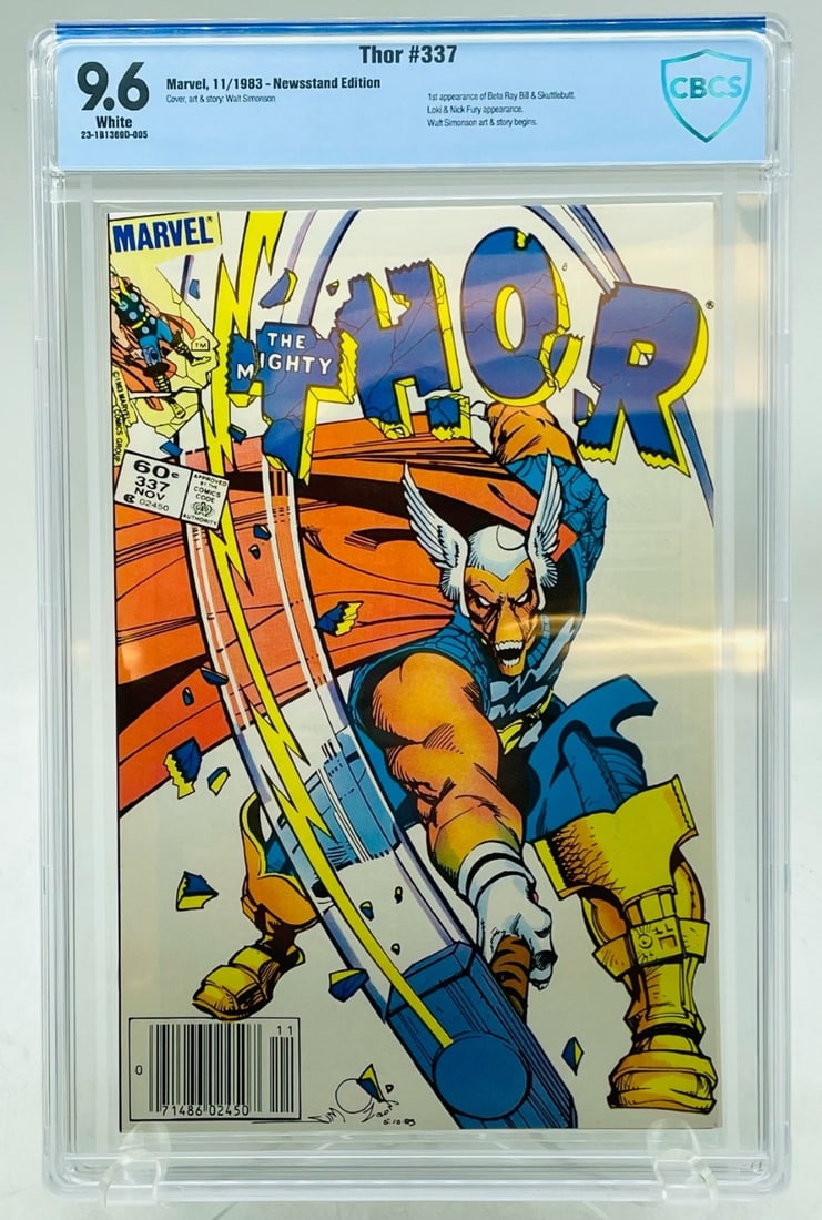 Marvel The Mighty Thor #337 CBCS 9.6: Marvel The Mighty Thor #337 CBCS 9.6. 1st Appearance of Beta Ray Bill Newsstand Edition.