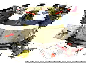 1986 G.I Joe Cobra Terror Drome Play Set: 1986 G.I Joe Cobra Terror Drome Play set. Near Complete Play Set Missing Box, Hangar Bay, and Chair. Play Set Appear to be in Overall Good Condition with no noticeable Cracks., has some Yellowing on P