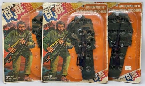 3 1975 G.I. Joe Adventure Team Dangerous Mission Action Outfit in Packages #7304