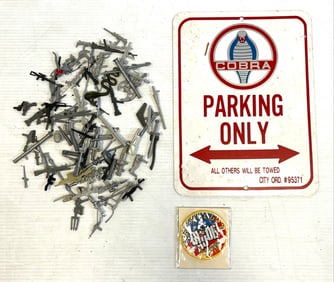G.I. Joe Weapon Accessories and Metal Sign