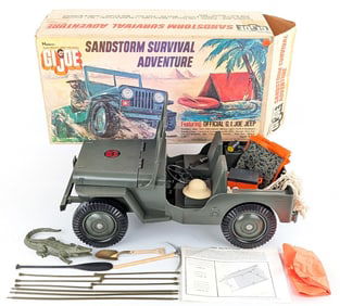 Vintage Hasbro GI Joe Sandstorm Survival Adventure Jeep Set w/ Box