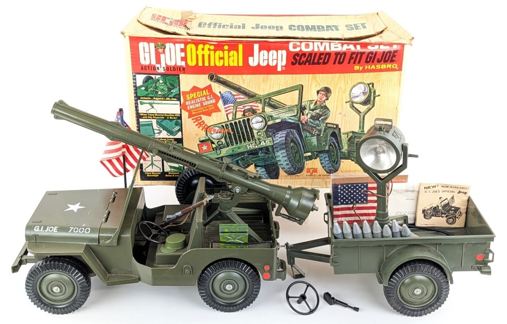 Vintage Hasbro GI Joe Official Jeep Combat Set w/ Box (1 of 20)