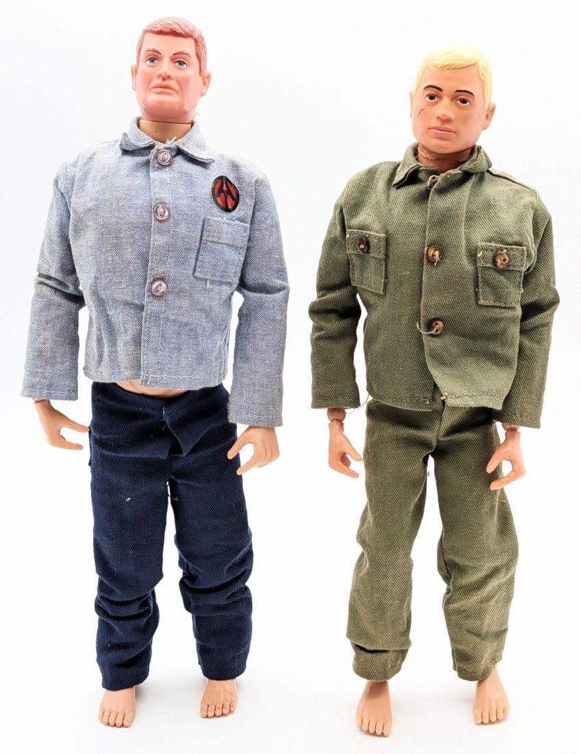 Vintage Hasbro GI Joe Action Soldier & Action Sailor: Vintage Hasbro GI Joe action soldier and action sailor figures. The figures are missing accessories and have the usual stress cracks plus wear from play and age.