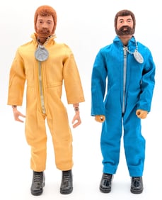 (2) Vintage Hasbro GI Joe Figures w/ Blue and Yellow Jumpsuits
