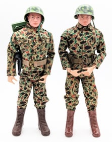 (2) Vintage GI Joe Action Soldiers w/ Camouflage Outfits