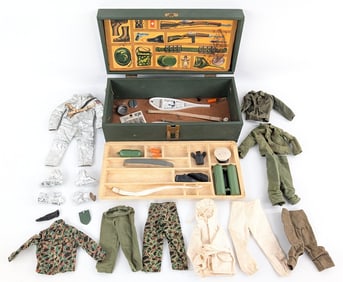 Vintage Hasbro GI Joe Footlocker with Outfits and Accessories