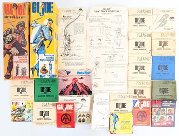 Vintage Hasbro GI Joe Action Marine + Pilot Box, Manuals, and Instructions Sheets