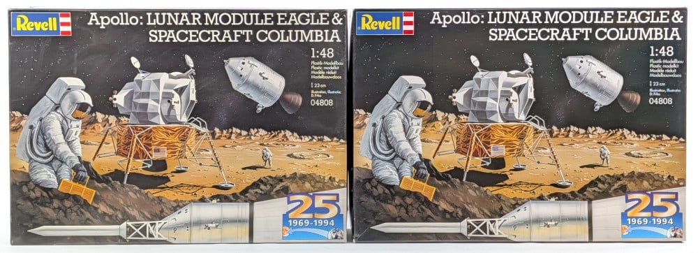 (2) 1/48 Revell Apollo Lunar Module Eagle & Spacecraft Columbia Model Kit - Sealed (1 of 7)