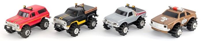 (4) Vintage Stompers and Rough Riders 4x4 Vehicles