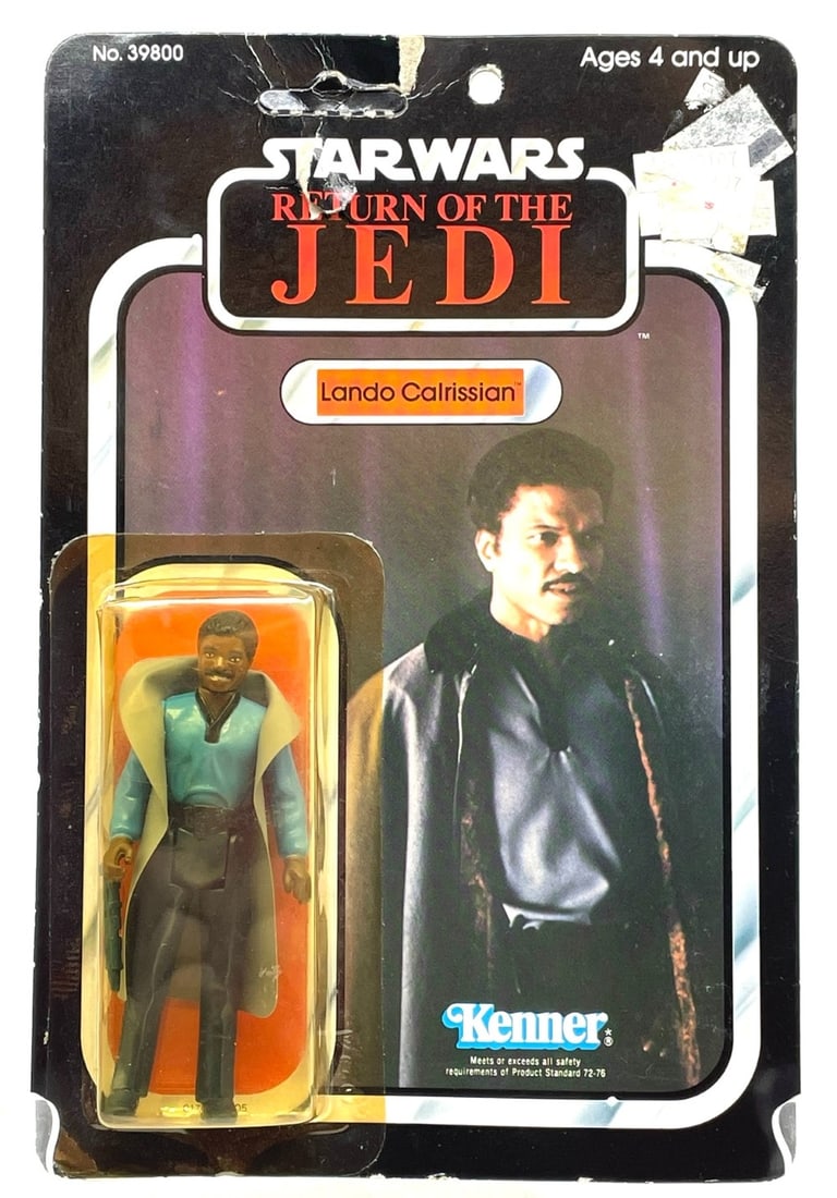 1983 Kenner Star Wars Lando Calrissian Figure: 1983 Kenner Star Wars Lando Calrissian Figure. Sealed Figure with Yellowing Bubble and Edge ware has wear and Unpunched