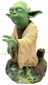 Star Wars 3-D Printed Hand Painted Yoda Statue.