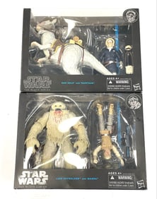 (2) Star Wars Han Solo and Tauntaun and Luke and Wampa Figures