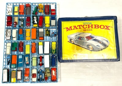(48) Matchbox Lesney Die Cast Cars and Carrying Case