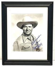 Gene Autry Autographed Black and White Photo