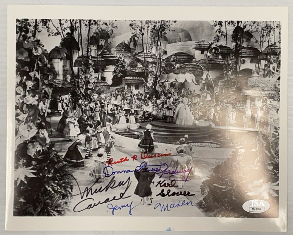 Wizard of Oz Signed Black and White Photograph: Wizard of Oz Signed Black and White Photograph ?Munchkins? including Karl Slover. JSA Authenticated 10? x 8