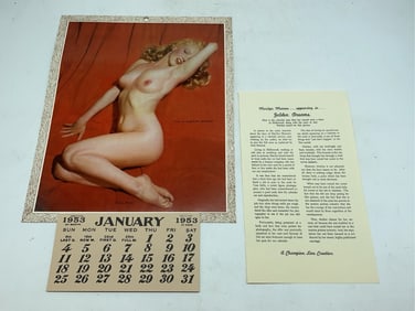 1953 Marilyn Monroe Golden Dreams Calendar