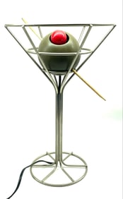 1993 Chrome David Krys Martini Olive Lamp