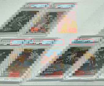 (5) Graded 1956 Elvis Presley Trading Cards