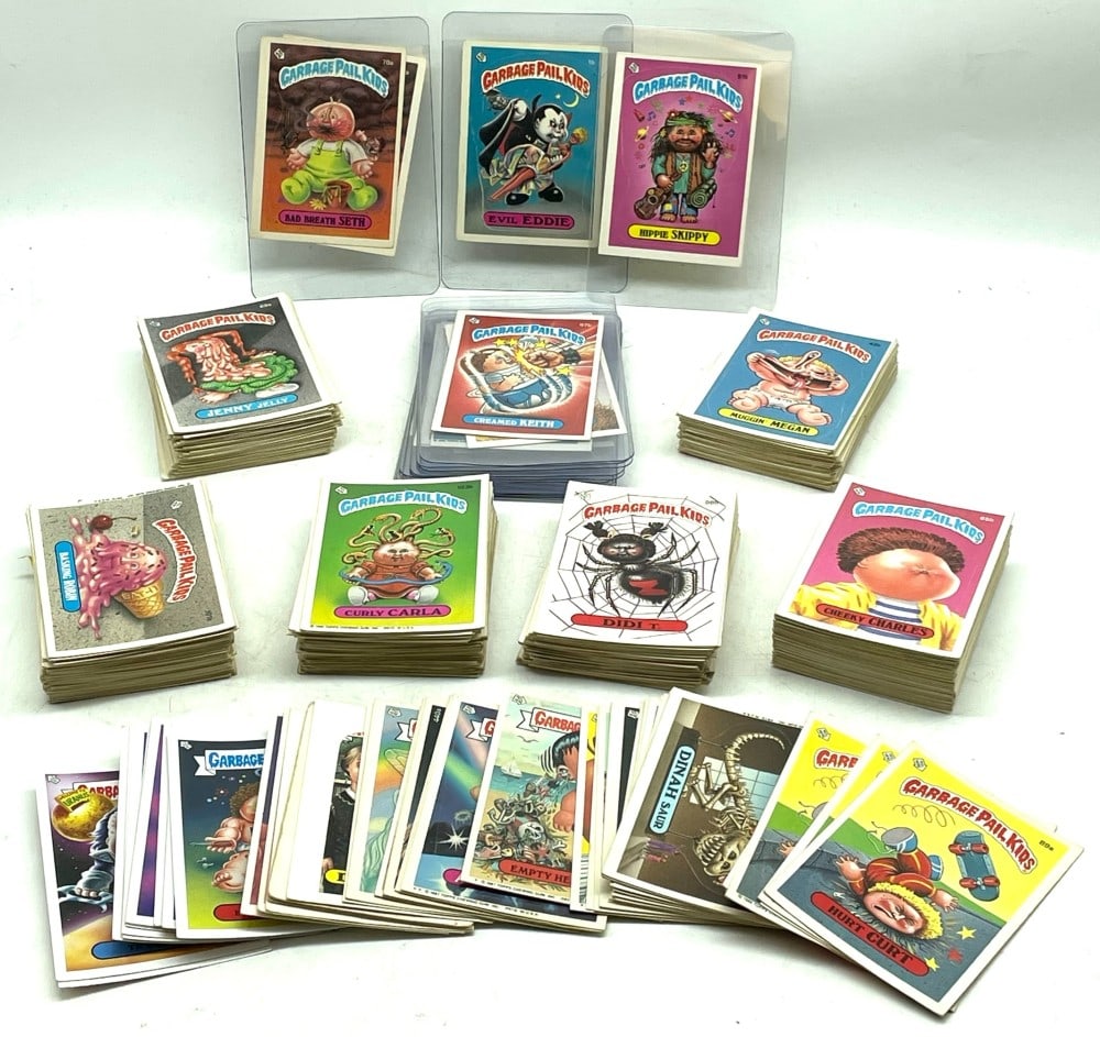 350* Garbage Pail Kids Sticker Cards: 350* Garbage Pail Kids Sticker Cards. Garbage Pail Kids are from various sets including Set 1 including Evil Ernie. Cards are in varying conditions.