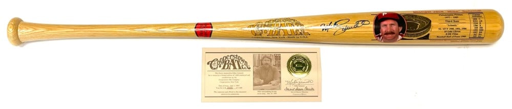 Mike Schmidt Signed Cooperstown Limited Edition Bat: Mike Schmidt Signed Cooperstown Limited Edition Member Exclusive Bat 222/1000 with COA. Famous Player Series, Signature is signed in blue sharpie.