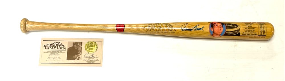Johnny Bench Signed Cooperstown Limited Edition Bat: Johnny Bench Signed Cooperstown Limited Edition Member Exclusive Bat 222/1000 Famous Player Series. Bat is in good condition and signed in Blue Marker.