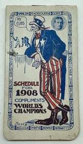 1908 Chicago Cubs World Champions Schedule