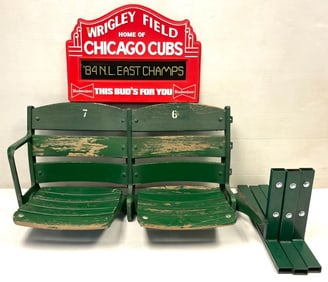 Wrigley Field Stadium Seats and Budweiser Sign