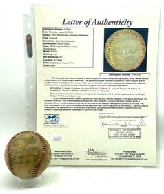 1971 Baseball HOF Induction Attendees Signed Baseball