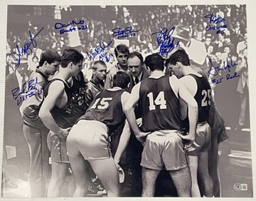1986 Hoosiers Basketball Signed Cast Photo