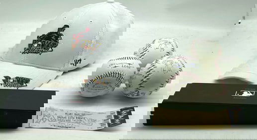 Commemorative Baseballs, Ticket, Pen, and Hat