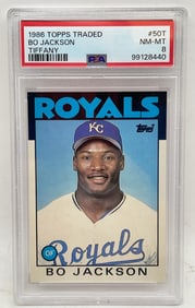 1986 Bo Jackson Tiffany Topps Traded PSA 8