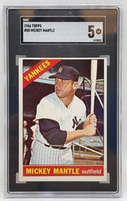 1966 Mickey Mantle Topps Baseball Trading Card SGC 5 EX