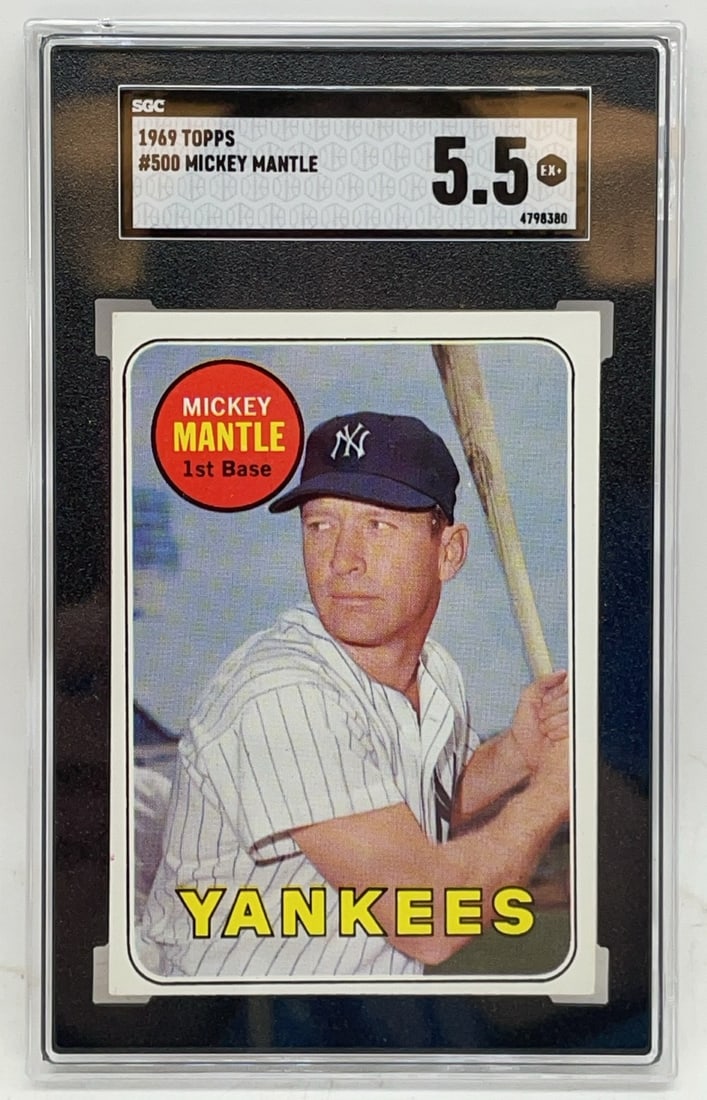 1969 Mickey Mantle Topps Baseball Trading Card SGC 5.5 EX+ (1 of 4)