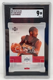 2002 Kobe Bryant UD Glass Basketball Trading Card SGC 9 MT Clear Winners