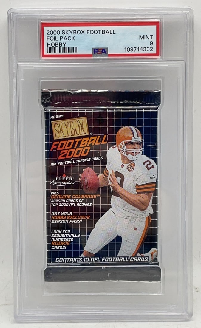 2000 Skybox Football Foil Hobby Pack PSA 9 MT Tom Brady Rookie (1 of 4)