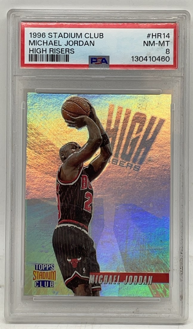 1996 Michael Jordan Stadium Club Basketball PSA 8 NM-MT High Risers: 1996 Michael Jordan Stadium Club Basketball PSA 8 NM-MT High Risers