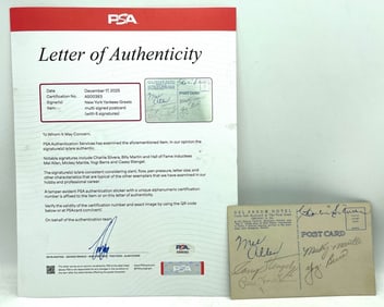 1950?s New York Yankees Team Autographs _Signatures PSA Authenticated _