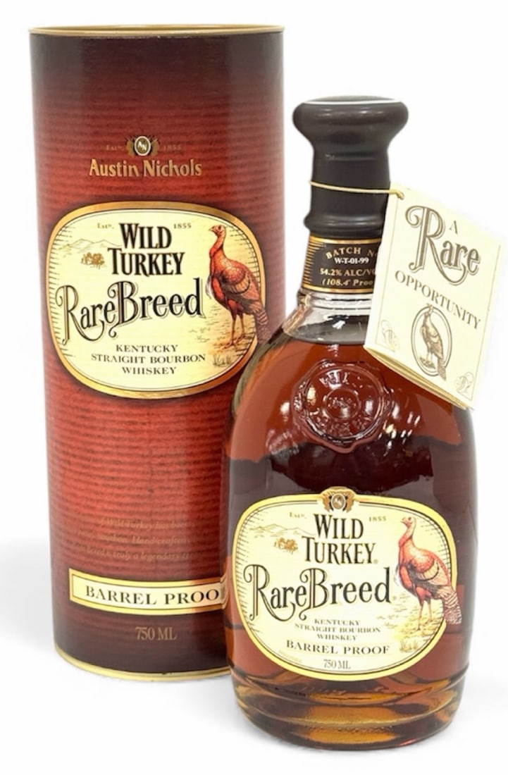 Unopened Wild Turkey Rare Breed Kentucky Straight Bourbon Whiskey: Unopened Wild Turkey Rare Breed Kentucky Straight Bourbon Whiskey. This lot contains one unopened factory sealed 750ml bottle of Wild Turkey Rare Breed Kentucky Straight Bourbon Whiskey. This bottle c