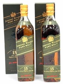 Two unopened 750ml Johnnie Walker 15 year old Scotch Whiskey Bottles