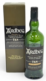 Empty Ardbeg 10 Years Old Single Malt Scotch Whiskey In Box