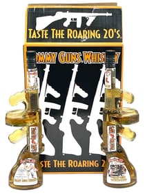 Pair of Sealed Roaring 20's Tommy Guns Whiskey 80 Proof 750ml with Box