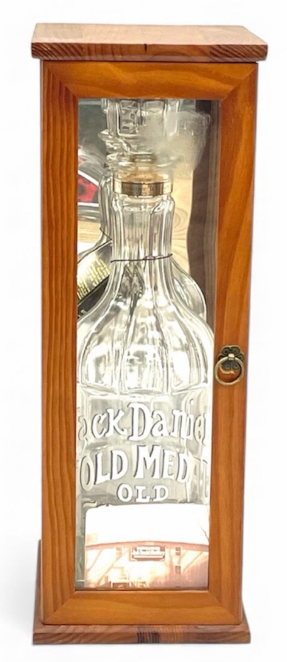 1904 Empty Jack Daniel's Gold Medal 100th Anniversary Replica Tennessee Commemorative Whiskey Bottle: 1904 Empty Jack Daniel's Gold Medal 100th Anniversary Replica Tennessee Commemorative Whiskey Bottle in Case. This lot contains one empty 1.75L Jack Daniel's 1904 Gold Medal 100th Anniversary Replica