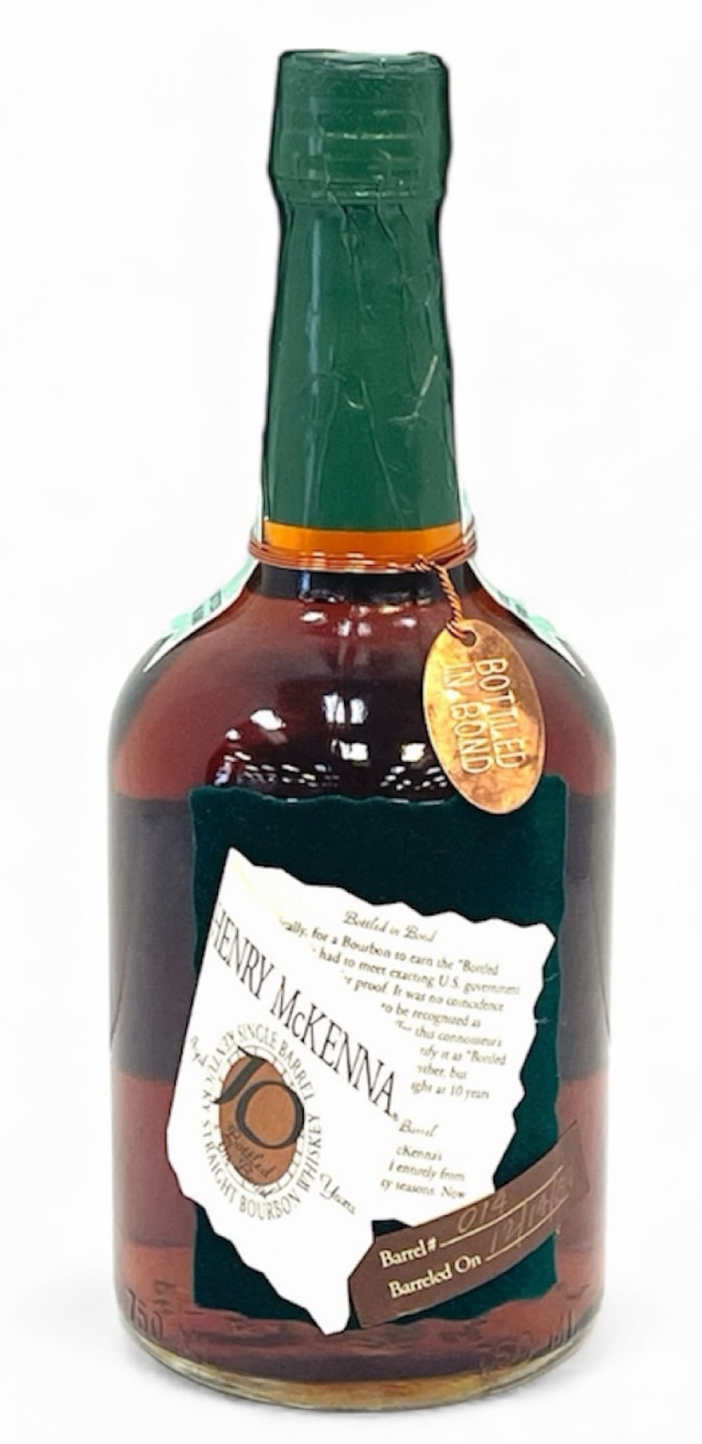 1984 Henry Mckenna Bourbon Single Barrel Bottled-In-Bond 10 Year Old 100 Proof 750ML: 1984 Henry Mckenna Bourbon Single Barrel Bottled-In-Bond 10 Year Old 100 Proof 750ML. This factory sealed bottle of Henry Mckenna Bourbon is in pristine condition. It is bottled in bond and makes a gr