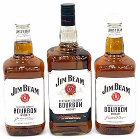 Trio of Jim Beam Bourbon Aged 4 Years, 80 Proof 1.75L, Sealed